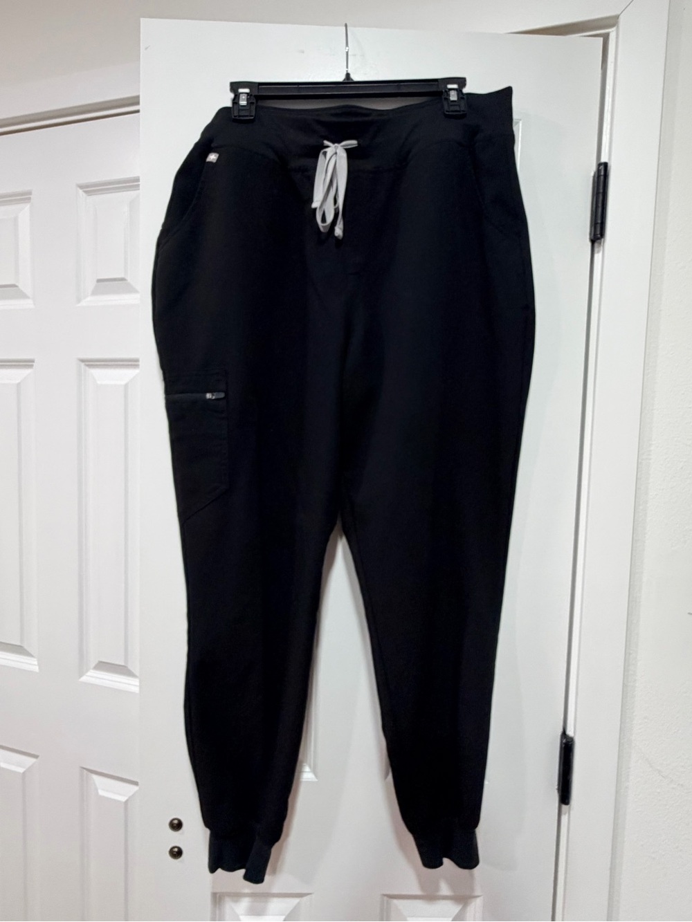 Figs Black Joggers with Gray Drawstring